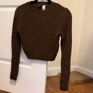 H&M Dark Brown Cable Knit Sweater